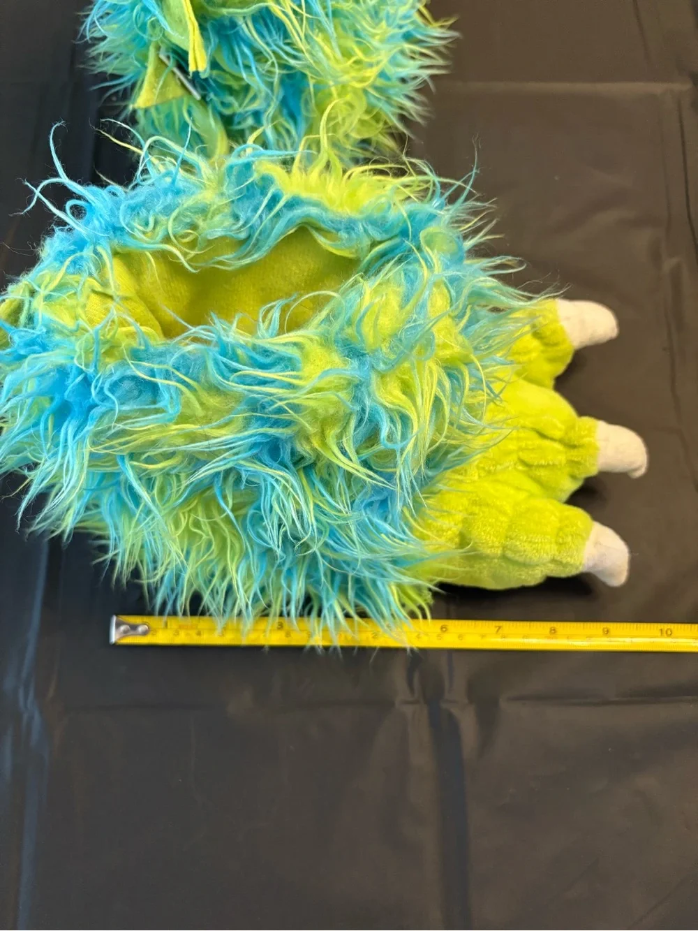 Lazy One Kids Monster Claw Slippers - Lime Green & Aqua Blue